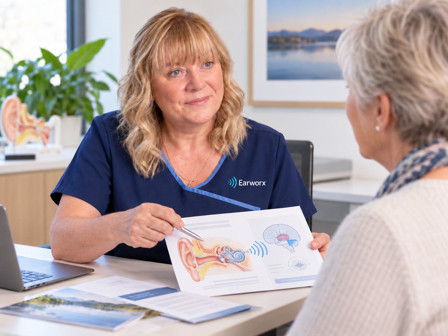 practitioner explains tinnituus to a patient