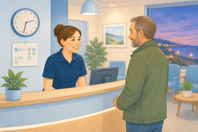 A patient arranging a convenient primary care appointment