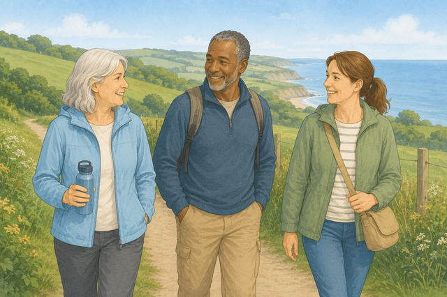 People enjoying healthy activity in the Yorkshire Coast and Wolds